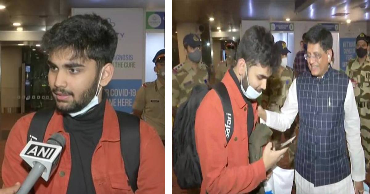 Piyush Goyal welcomes students evacuated from Ukraine at Mumbai airport, says govt will not stop until all are back home